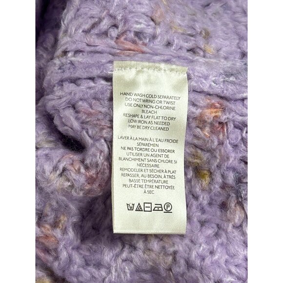 FREE PEOPLE Sunset Cloud Crop Sweater Sz M Violet Glow Chunky Knit Acrylic Blend - Picture 7 of 8